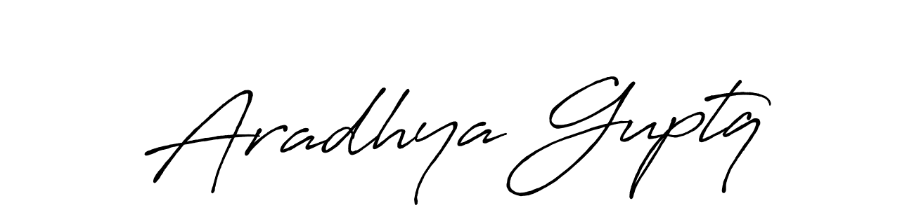 Make a beautiful signature design for name Aradhya Guptq. With this signature (Antro_Vectra_Bolder) style, you can create a handwritten signature for free. Aradhya Guptq signature style 7 images and pictures png