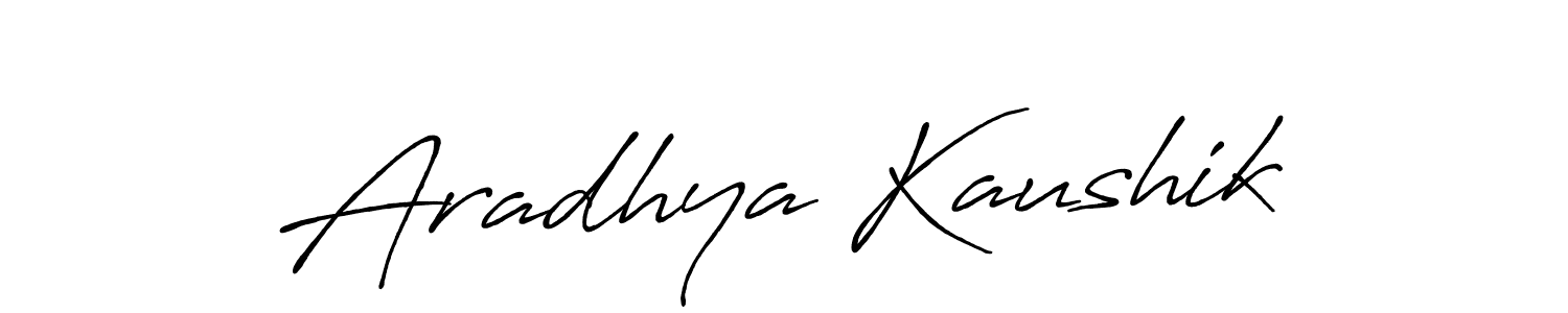 Antro_Vectra_Bolder is a professional signature style that is perfect for those who want to add a touch of class to their signature. It is also a great choice for those who want to make their signature more unique. Get Aradhya Kaushik name to fancy signature for free. Aradhya Kaushik signature style 7 images and pictures png