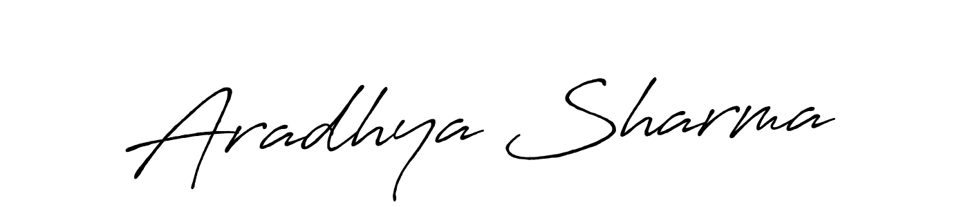 Aradhya Sharma stylish signature style. Best Handwritten Sign (Antro_Vectra_Bolder) for my name. Handwritten Signature Collection Ideas for my name Aradhya Sharma. Aradhya Sharma signature style 7 images and pictures png