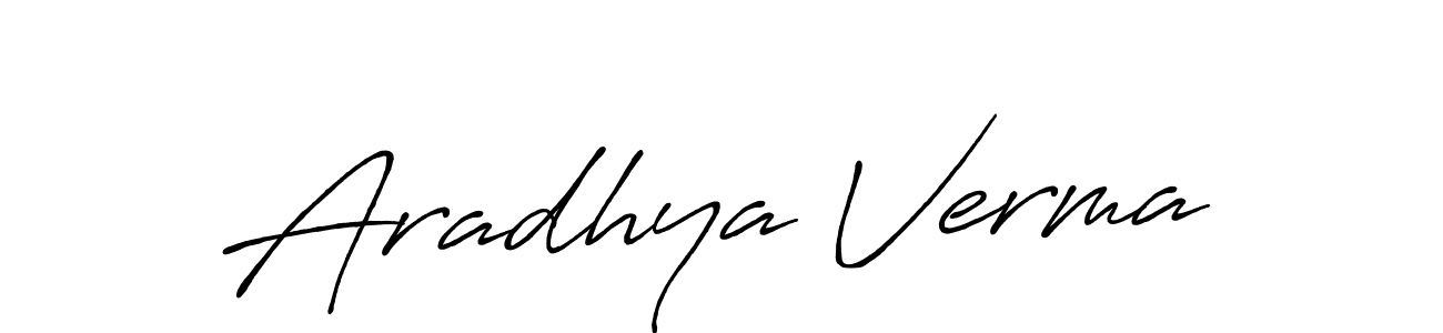 Make a beautiful signature design for name Aradhya Verma. With this signature (Antro_Vectra_Bolder) style, you can create a handwritten signature for free. Aradhya Verma signature style 7 images and pictures png