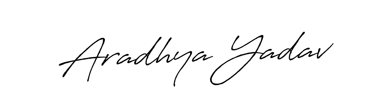 Make a beautiful signature design for name Aradhya Yadav. With this signature (Antro_Vectra_Bolder) style, you can create a handwritten signature for free. Aradhya Yadav signature style 7 images and pictures png