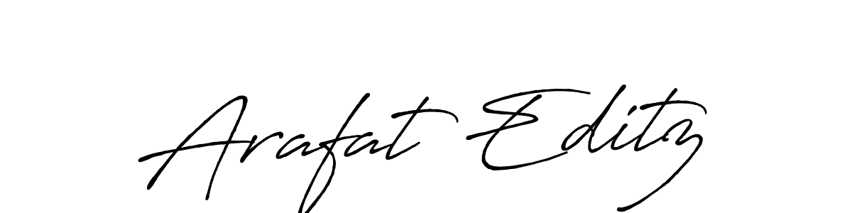 How to make Arafat Editz name signature. Use Antro_Vectra_Bolder style for creating short signs online. This is the latest handwritten sign. Arafat Editz signature style 7 images and pictures png