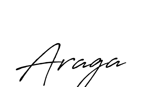 How to make Araga name signature. Use Antro_Vectra_Bolder style for creating short signs online. This is the latest handwritten sign. Araga signature style 7 images and pictures png