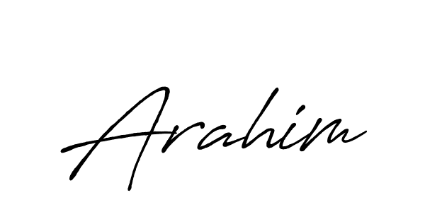 Use a signature maker to create a handwritten signature online. With this signature software, you can design (Antro_Vectra_Bolder) your own signature for name Arahim. Arahim signature style 7 images and pictures png