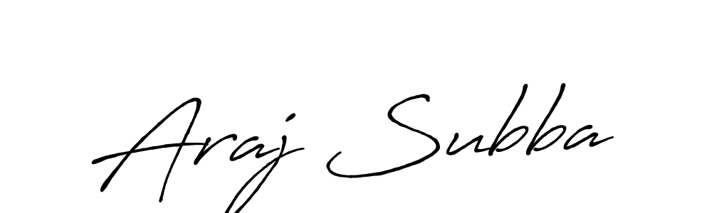 Use a signature maker to create a handwritten signature online. With this signature software, you can design (Antro_Vectra_Bolder) your own signature for name Araj Subba. Araj Subba signature style 7 images and pictures png