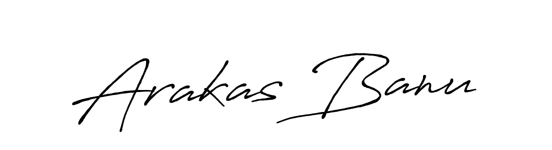 Create a beautiful signature design for name Arakas Banu. With this signature (Antro_Vectra_Bolder) fonts, you can make a handwritten signature for free. Arakas Banu signature style 7 images and pictures png