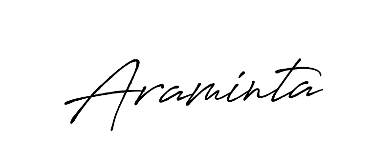 Make a beautiful signature design for name Araminta. With this signature (Antro_Vectra_Bolder) style, you can create a handwritten signature for free. Araminta signature style 7 images and pictures png