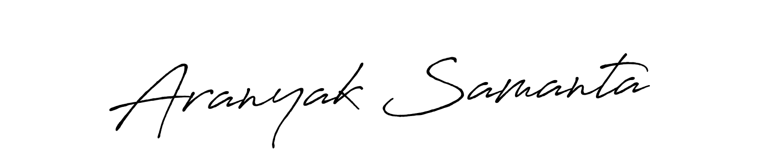 How to make Aranyak Samanta name signature. Use Antro_Vectra_Bolder style for creating short signs online. This is the latest handwritten sign. Aranyak Samanta signature style 7 images and pictures png