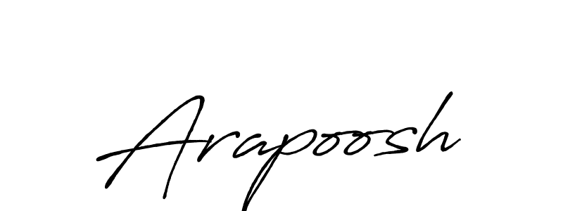 Similarly Antro_Vectra_Bolder is the best handwritten signature design. Signature creator online .You can use it as an online autograph creator for name Arapoosh. Arapoosh signature style 7 images and pictures png