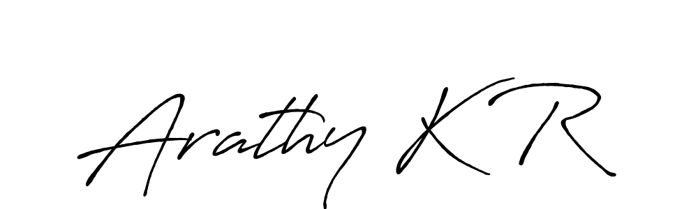 Use a signature maker to create a handwritten signature online. With this signature software, you can design (Antro_Vectra_Bolder) your own signature for name Arathy K R. Arathy K R signature style 7 images and pictures png