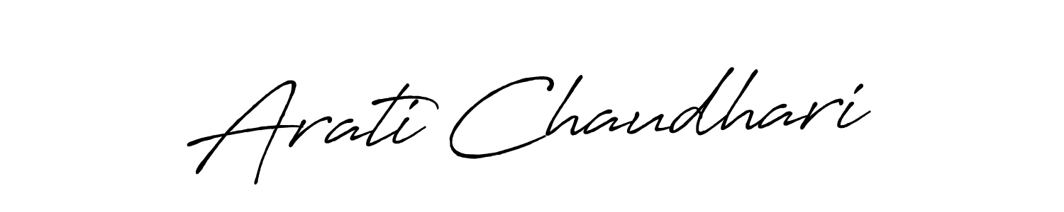 Make a beautiful signature design for name Arati Chaudhari. With this signature (Antro_Vectra_Bolder) style, you can create a handwritten signature for free. Arati Chaudhari signature style 7 images and pictures png
