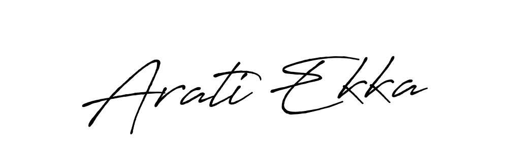 How to make Arati Ekka name signature. Use Antro_Vectra_Bolder style for creating short signs online. This is the latest handwritten sign. Arati Ekka signature style 7 images and pictures png
