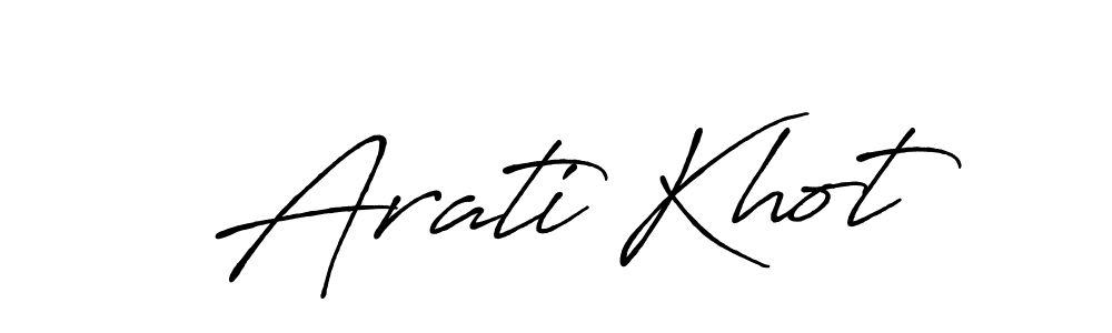 How to make Arati Khot name signature. Use Antro_Vectra_Bolder style for creating short signs online. This is the latest handwritten sign. Arati Khot signature style 7 images and pictures png
