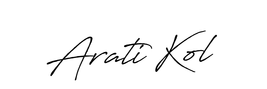 Create a beautiful signature design for name Arati Kol. With this signature (Antro_Vectra_Bolder) fonts, you can make a handwritten signature for free. Arati Kol signature style 7 images and pictures png