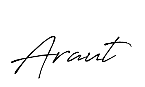 Use a signature maker to create a handwritten signature online. With this signature software, you can design (Antro_Vectra_Bolder) your own signature for name Araut. Araut signature style 7 images and pictures png