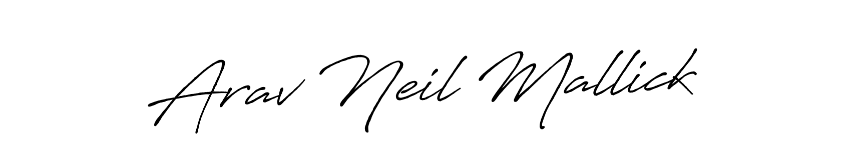 The best way (Antro_Vectra_Bolder) to make a short signature is to pick only two or three words in your name. The name Arav Neil Mallick include a total of six letters. For converting this name. Arav Neil Mallick signature style 7 images and pictures png