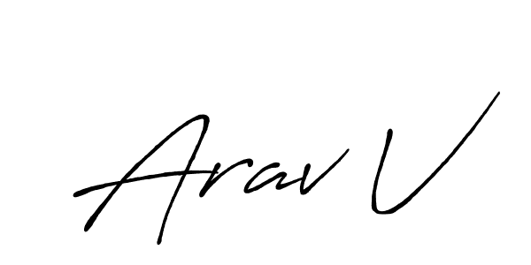Make a beautiful signature design for name Arav V. Use this online signature maker to create a handwritten signature for free. Arav V signature style 7 images and pictures png
