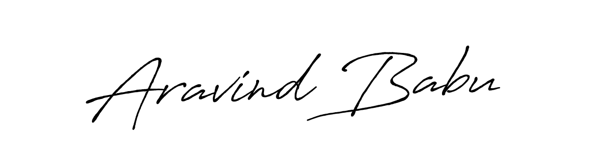 How to make Aravind Babu name signature. Use Antro_Vectra_Bolder style for creating short signs online. This is the latest handwritten sign. Aravind Babu signature style 7 images and pictures png