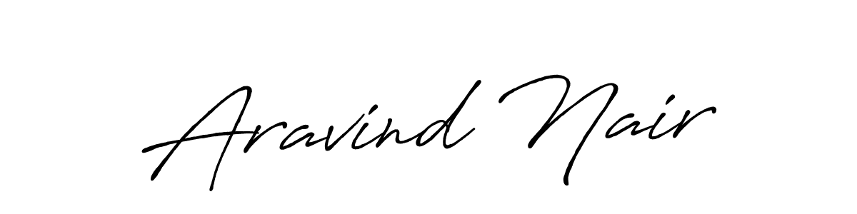 Create a beautiful signature design for name Aravind Nair. With this signature (Antro_Vectra_Bolder) fonts, you can make a handwritten signature for free. Aravind Nair signature style 7 images and pictures png