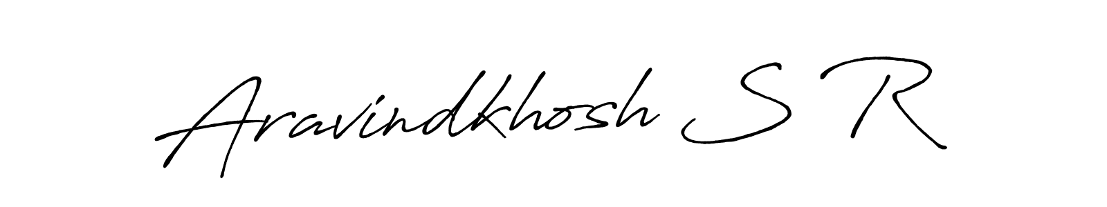 How to make Aravindkhosh S R name signature. Use Antro_Vectra_Bolder style for creating short signs online. This is the latest handwritten sign. Aravindkhosh S R signature style 7 images and pictures png