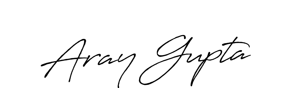 How to make Aray Gupta name signature. Use Antro_Vectra_Bolder style for creating short signs online. This is the latest handwritten sign. Aray Gupta signature style 7 images and pictures png