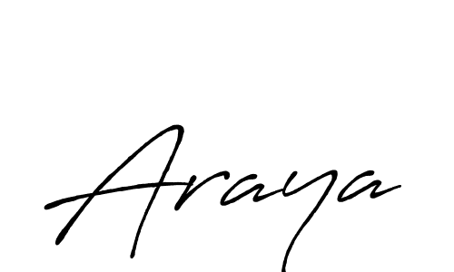 Make a beautiful signature design for name Araya. With this signature (Antro_Vectra_Bolder) style, you can create a handwritten signature for free. Araya signature style 7 images and pictures png