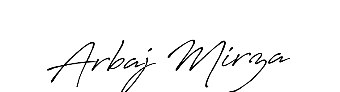 Make a beautiful signature design for name Arbaj Mirza. With this signature (Antro_Vectra_Bolder) style, you can create a handwritten signature for free. Arbaj Mirza signature style 7 images and pictures png