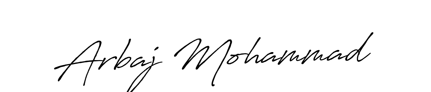 Make a beautiful signature design for name Arbaj Mohammad. With this signature (Antro_Vectra_Bolder) style, you can create a handwritten signature for free. Arbaj Mohammad signature style 7 images and pictures png