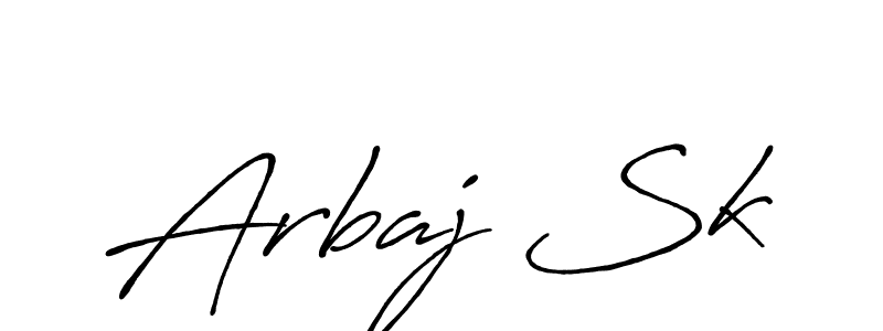 Create a beautiful signature design for name Arbaj Sk. With this signature (Antro_Vectra_Bolder) fonts, you can make a handwritten signature for free. Arbaj Sk signature style 7 images and pictures png