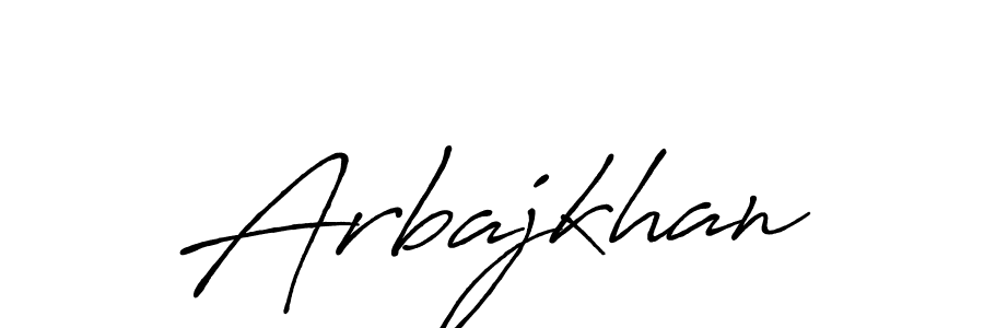 Make a beautiful signature design for name Arbajkhan. With this signature (Antro_Vectra_Bolder) style, you can create a handwritten signature for free. Arbajkhan signature style 7 images and pictures png