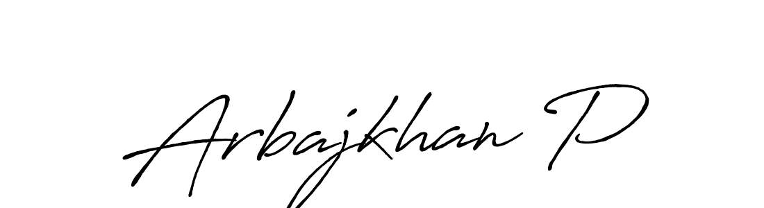 This is the best signature style for the Arbajkhan P name. Also you like these signature font (Antro_Vectra_Bolder). Mix name signature. Arbajkhan P signature style 7 images and pictures png