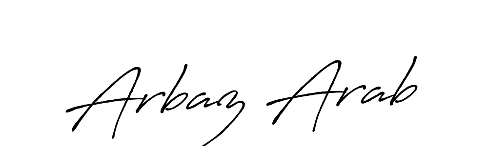 Use a signature maker to create a handwritten signature online. With this signature software, you can design (Antro_Vectra_Bolder) your own signature for name Arbaz Arab. Arbaz Arab signature style 7 images and pictures png