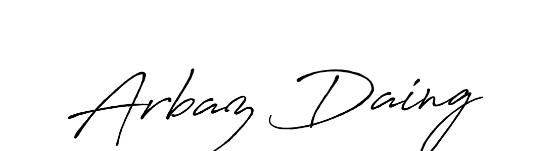 You should practise on your own different ways (Antro_Vectra_Bolder) to write your name (Arbaz Daing) in signature. don't let someone else do it for you. Arbaz Daing signature style 7 images and pictures png