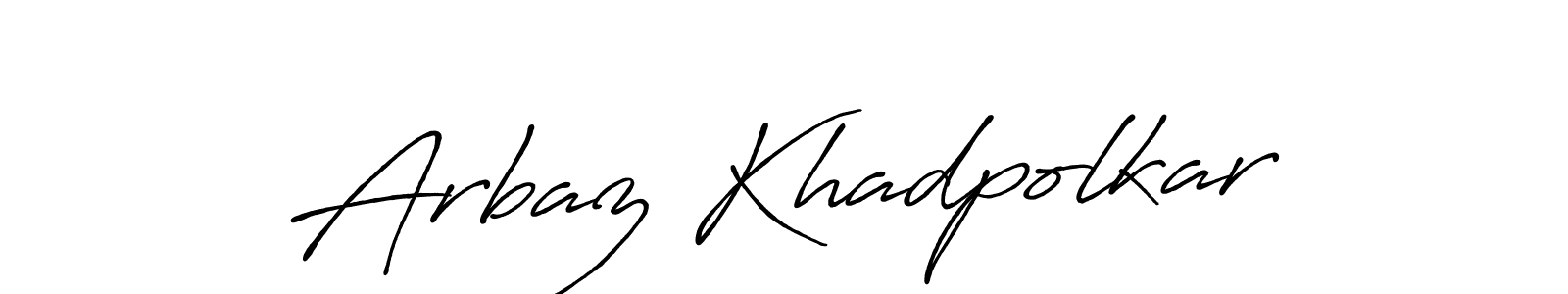 The best way (Antro_Vectra_Bolder) to make a short signature is to pick only two or three words in your name. The name Arbaz Khadpolkar include a total of six letters. For converting this name. Arbaz Khadpolkar signature style 7 images and pictures png