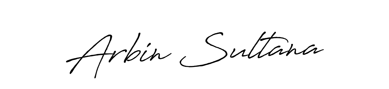 How to make Arbin Sultana name signature. Use Antro_Vectra_Bolder style for creating short signs online. This is the latest handwritten sign. Arbin Sultana signature style 7 images and pictures png