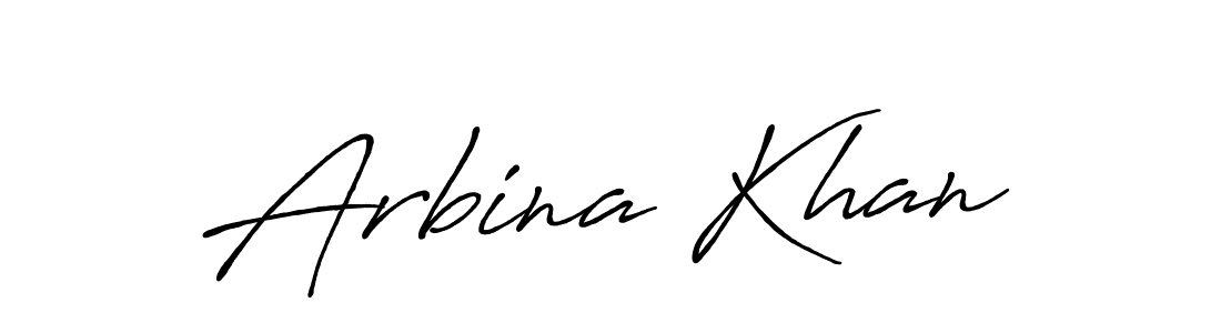 Arbina Khan stylish signature style. Best Handwritten Sign (Antro_Vectra_Bolder) for my name. Handwritten Signature Collection Ideas for my name Arbina Khan. Arbina Khan signature style 7 images and pictures png