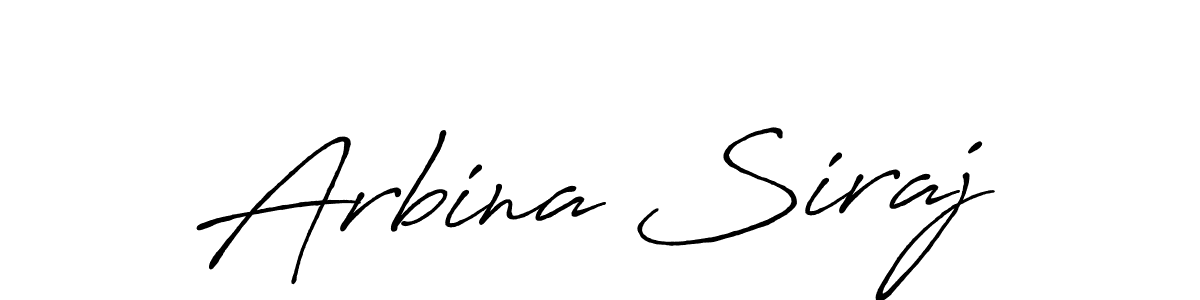 You can use this online signature creator to create a handwritten signature for the name Arbina Siraj. This is the best online autograph maker. Arbina Siraj signature style 7 images and pictures png