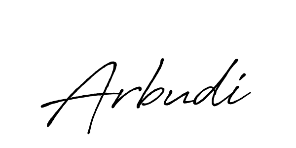 Create a beautiful signature design for name Arbudi. With this signature (Antro_Vectra_Bolder) fonts, you can make a handwritten signature for free. Arbudi signature style 7 images and pictures png