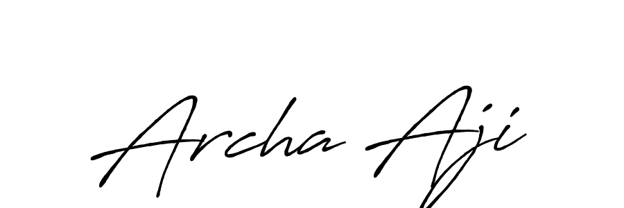 Use a signature maker to create a handwritten signature online. With this signature software, you can design (Antro_Vectra_Bolder) your own signature for name Archa Aji. Archa Aji signature style 7 images and pictures png