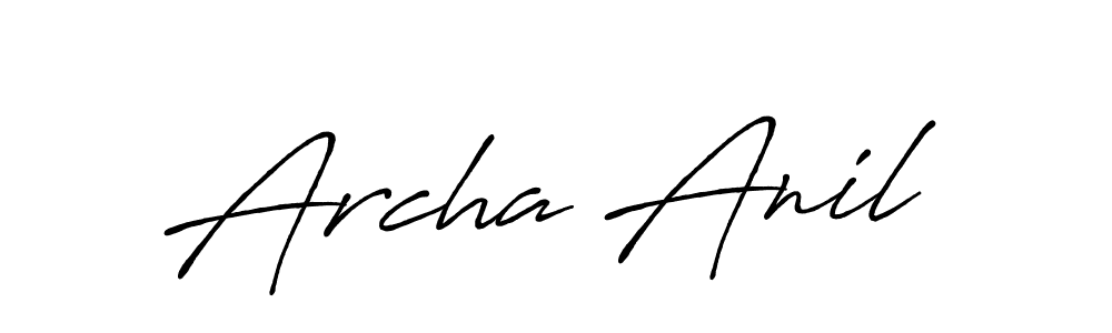 How to make Archa Anil name signature. Use Antro_Vectra_Bolder style for creating short signs online. This is the latest handwritten sign. Archa Anil signature style 7 images and pictures png