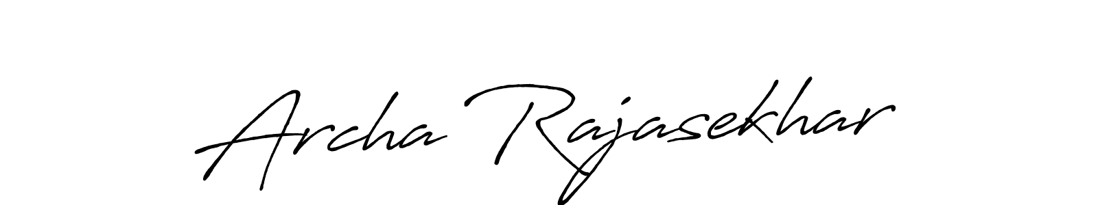 How to make Archa Rajasekhar name signature. Use Antro_Vectra_Bolder style for creating short signs online. This is the latest handwritten sign. Archa Rajasekhar signature style 7 images and pictures png