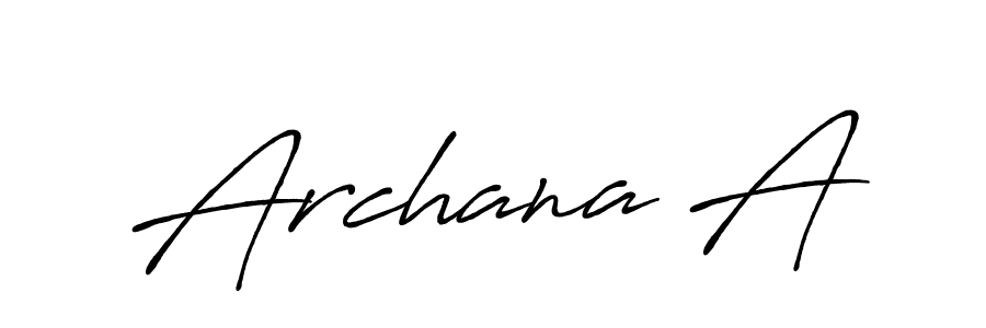 Use a signature maker to create a handwritten signature online. With this signature software, you can design (Antro_Vectra_Bolder) your own signature for name Archana A. Archana A signature style 7 images and pictures png