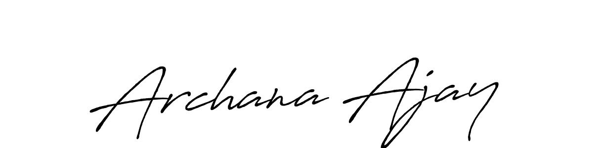 How to make Archana Ajay name signature. Use Antro_Vectra_Bolder style for creating short signs online. This is the latest handwritten sign. Archana Ajay signature style 7 images and pictures png