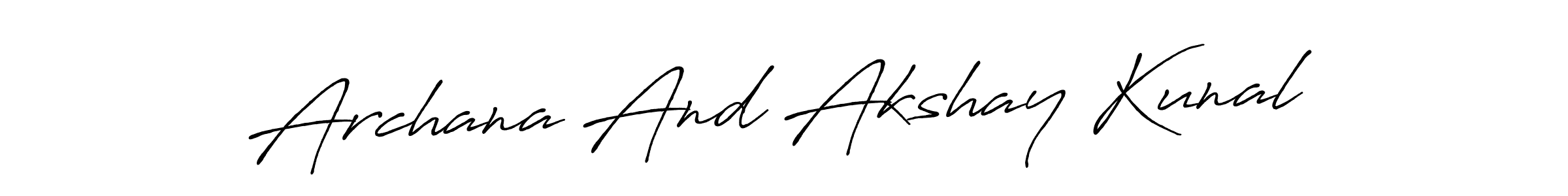 Use a signature maker to create a handwritten signature online. With this signature software, you can design (Antro_Vectra_Bolder) your own signature for name Archana And Akshay Kunal. Archana And Akshay Kunal signature style 7 images and pictures png