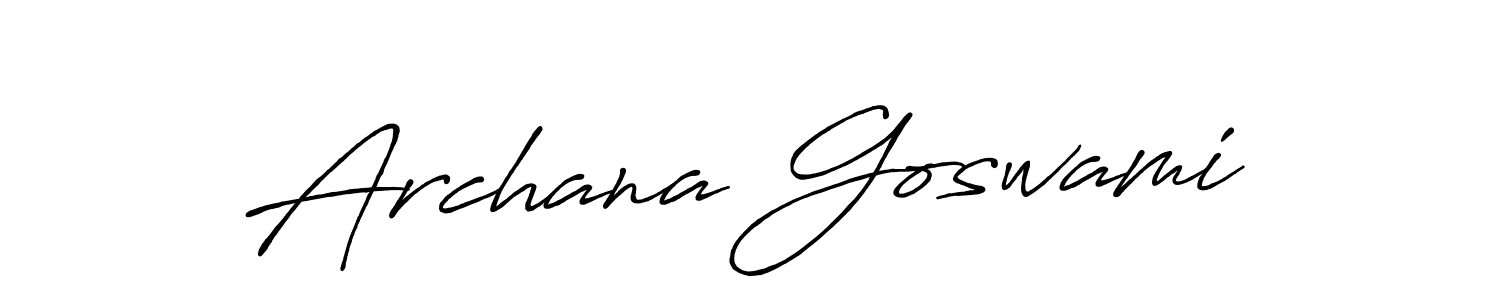 Make a beautiful signature design for name Archana Goswami. With this signature (Antro_Vectra_Bolder) style, you can create a handwritten signature for free. Archana Goswami signature style 7 images and pictures png