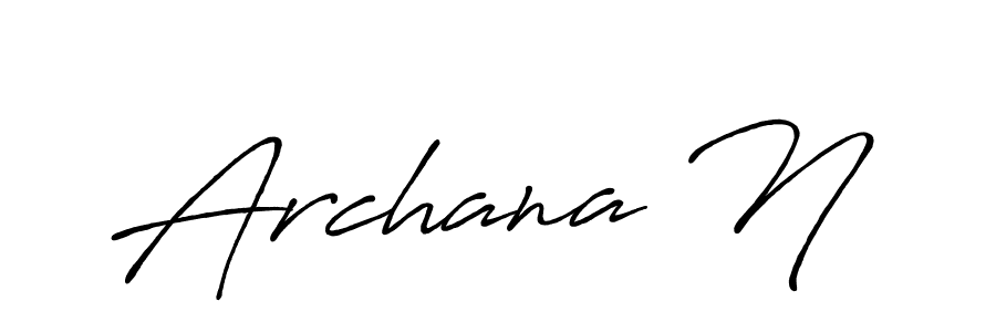 The best way (Antro_Vectra_Bolder) to make a short signature is to pick only two or three words in your name. The name Archana N include a total of six letters. For converting this name. Archana N signature style 7 images and pictures png