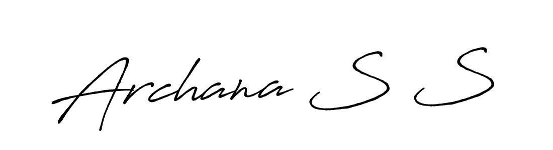 Use a signature maker to create a handwritten signature online. With this signature software, you can design (Antro_Vectra_Bolder) your own signature for name Archana S S. Archana S S signature style 7 images and pictures png
