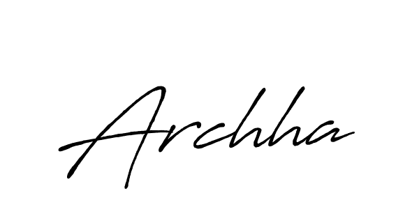 Archha stylish signature style. Best Handwritten Sign (Antro_Vectra_Bolder) for my name. Handwritten Signature Collection Ideas for my name Archha. Archha signature style 7 images and pictures png