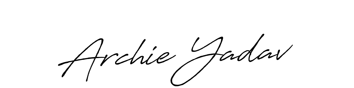 Make a beautiful signature design for name Archie Yadav. With this signature (Antro_Vectra_Bolder) style, you can create a handwritten signature for free. Archie Yadav signature style 7 images and pictures png