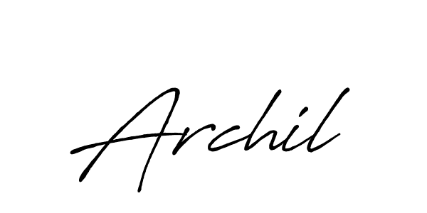 Design your own signature with our free online signature maker. With this signature software, you can create a handwritten (Antro_Vectra_Bolder) signature for name Archil. Archil signature style 7 images and pictures png
